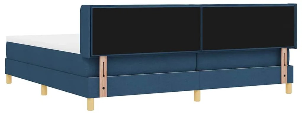 vidaXL Κρεβάτι με Ελατήρια με στρώμα Μπλε 200 x 200 cm ύφασμα