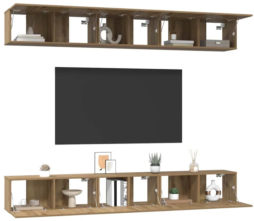vidaXL Σετ επίπλου τηλεόρασης 6 pcs artisan δρυς 60 x 30 x 35 εκ