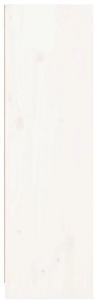 vidaXL Βιβλιοθήκη Λευκή 70 x 33 x 110 εκ. από Μασίφ Ξύλο Πεύκου