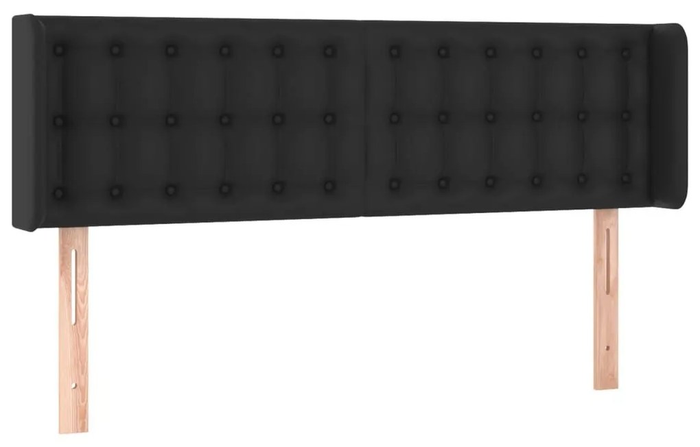 Κεφαλάρι Κρεβατιού LED Μαύρο 147x16x78/88 εκ. Συνθετ. Δέρμα - Μαύρο