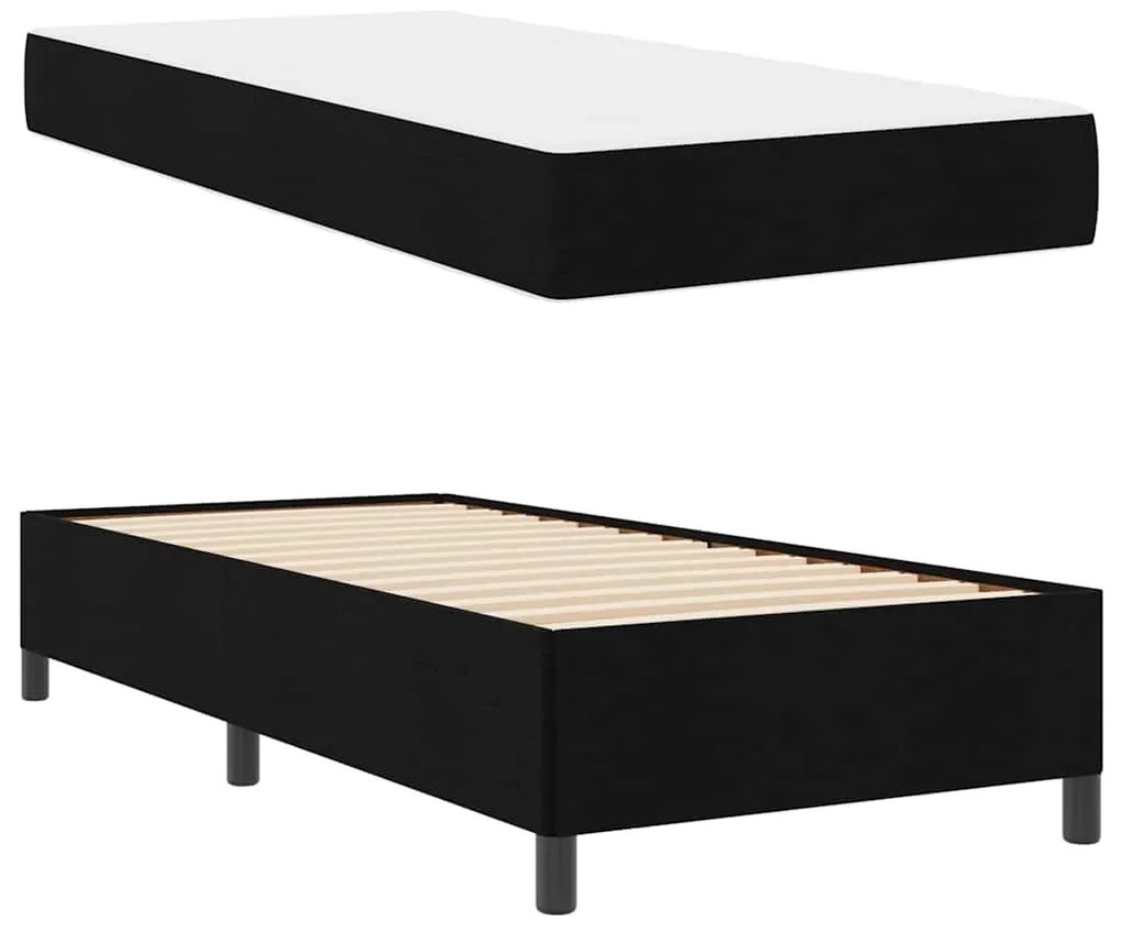 vidaXL Κρεβάτι με ελατήρια Μαύρο 90 x 200 cm