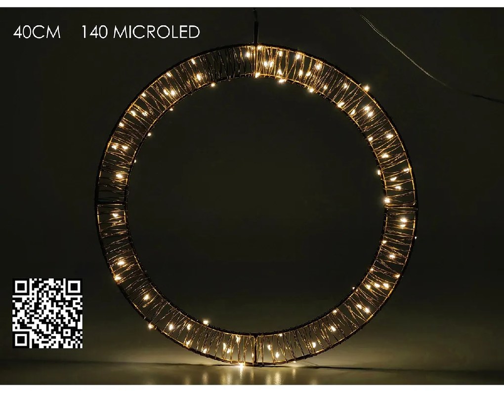 ΣΤΕΦΑΝΙ ΦΩΤΙΖΟΜΕΝΟ 140 MICRO LED ΘΕΡΜΟ ΦΩΣ Φ40CM