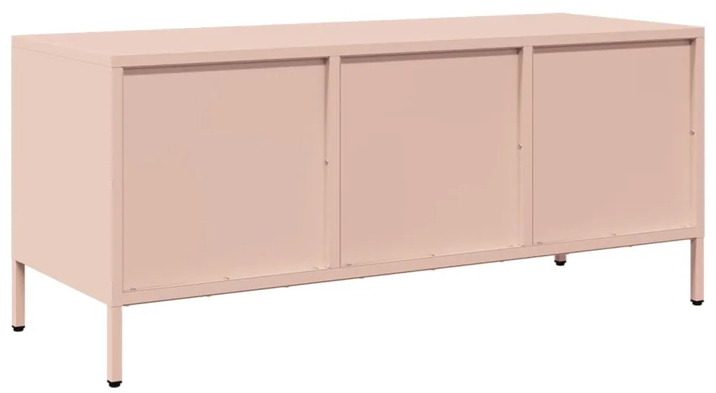 vidaXL Έπιπλο Τηλεόρασης Ροζ 101,5x39x43,5 εκ. Ατσάλι Ψυχρής Έλασης