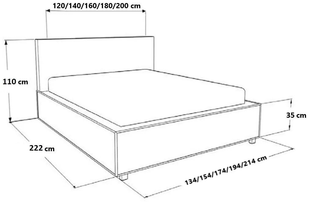 Επενδυμένο κρεβάτι Corpus-Kafe-120 x 200