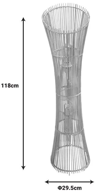 Φωτιστικό δαπέδου δίφωτο Gion Inart E27 φυσικό μπαμπού Φ29.5x118εκ 29.5x29.5x118 εκ.