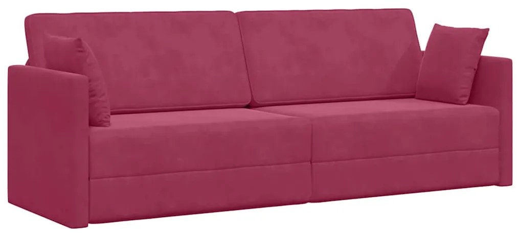 vidaXL Καναπές-κρεβάτι 2 σε 1 Κρασί κόκκινο 213x144x60 cm Βελούδο