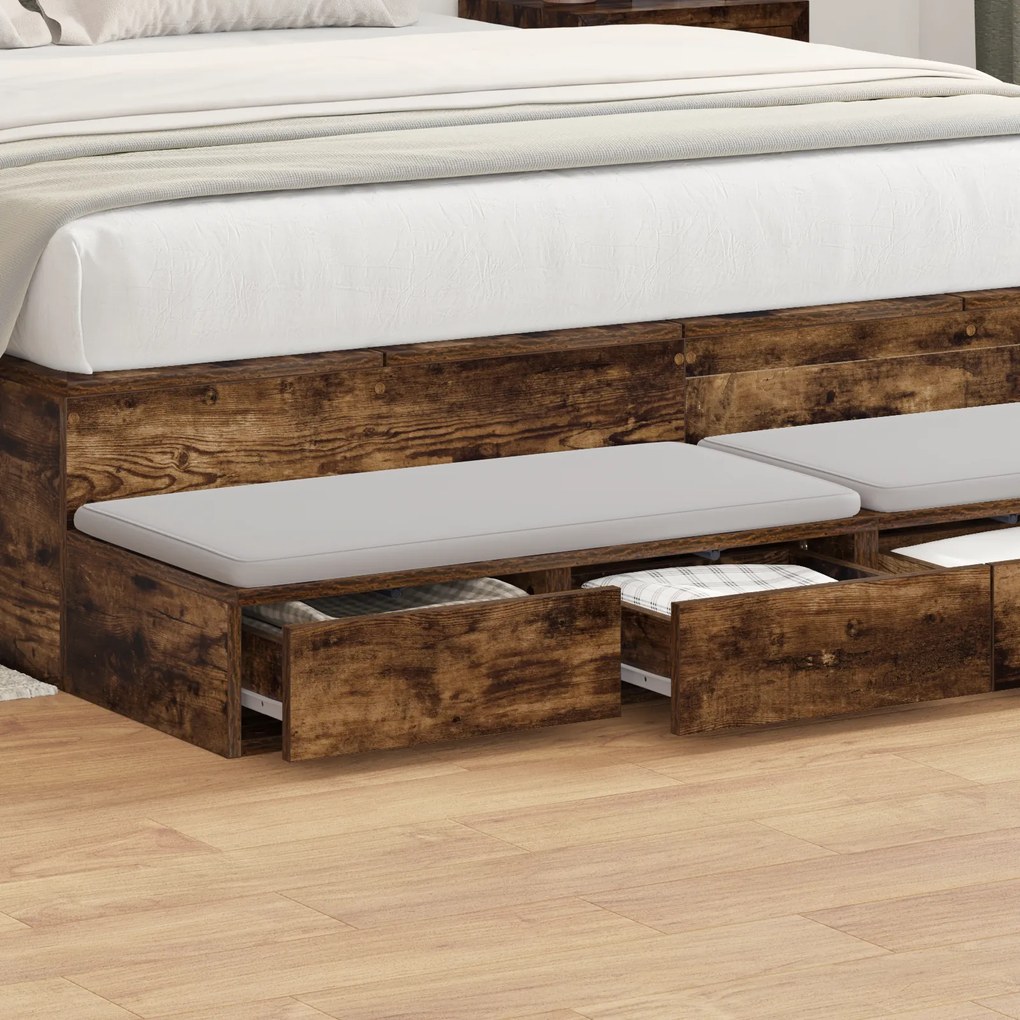 vidaXL Συσκευές Κρεβατιού Καπνιστής Δρυς 140x36,5x16,5 εκ Κατασκευασμένο Ξύλο