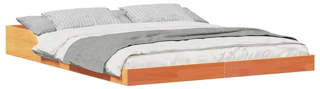 vidaXL Σκελετός Κρεβατιού Κερωτό καφέ 150 x 200 cm