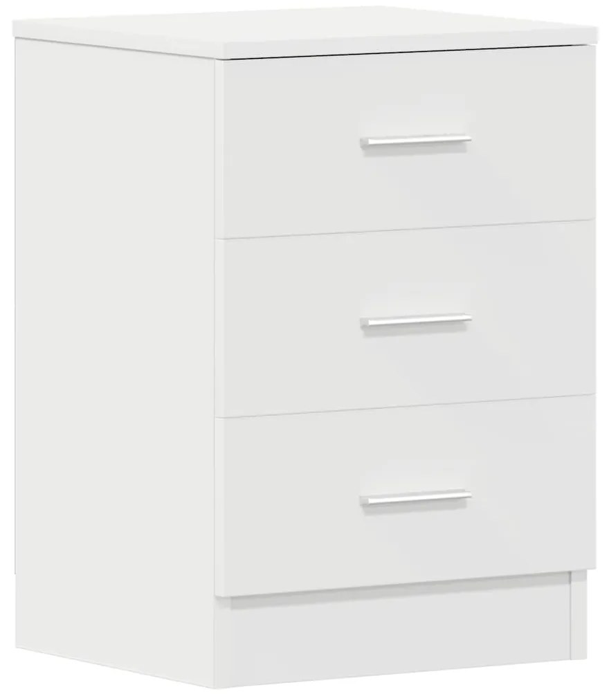 vidaXL Κομοδίνο Λευκό 38 x 35 x 56 εκ. από Επεξ. Ξύλο