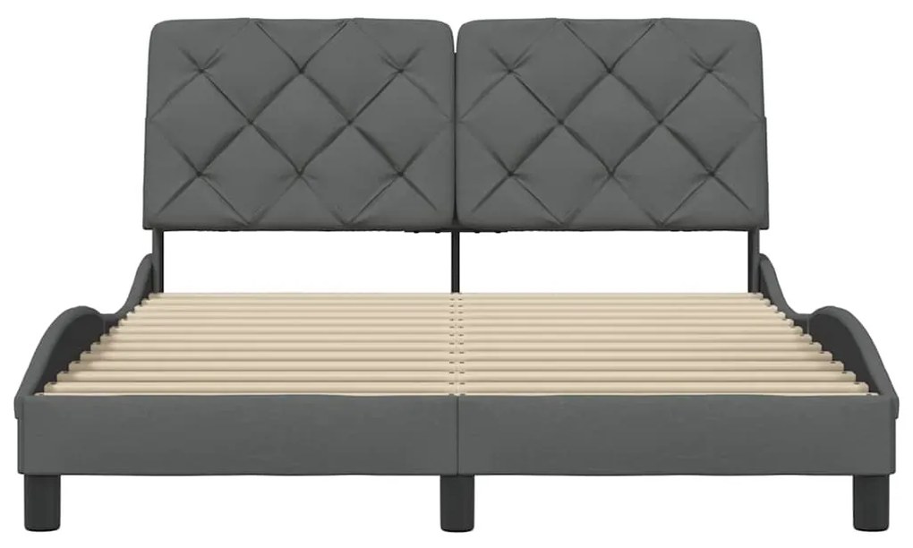 vidaXL Σκελετός Κρεβατιού Χωρίς Στρώμα Γκρι 140x200 εκ.Υφασμάτινο