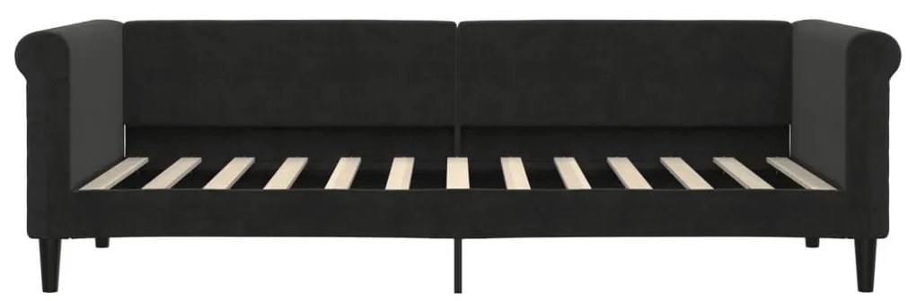 vidaXL Καναπές Κρεβάτι Μαύρος 80 x 200 εκ. Βελούδινος