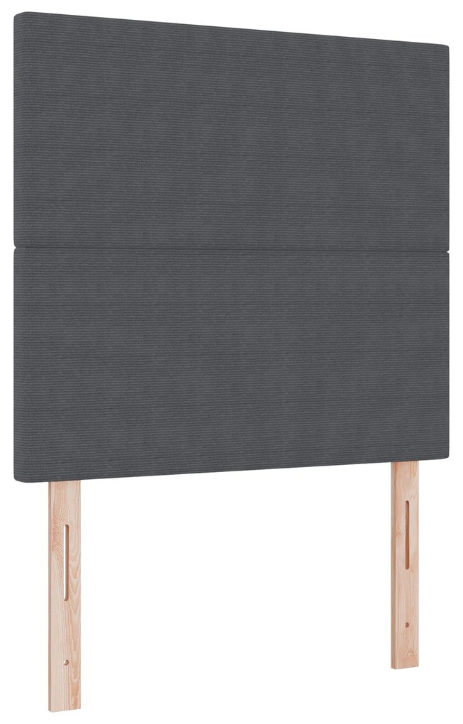 vidaXL LED Κεφαλάρι Σκοτεινό Γκρι 100 εκ Fabric Κορντούροι