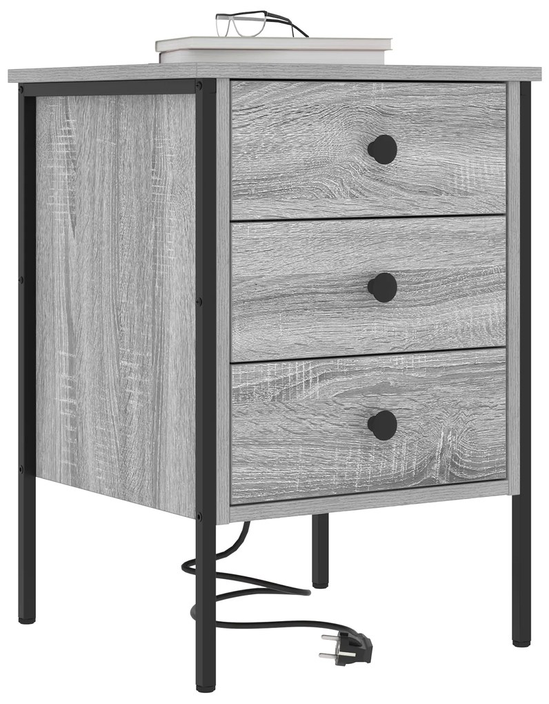 vidaXL Κομοδίνο Γκρι sonoma 42 x 41 x 61 εκ Επεξεργασμένο ξύλο