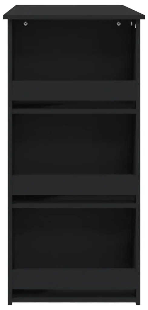vidaXL Τραπέζι Μπαρ με Ράφια Μαύρο 102x50x103,5 εκ. Επεξ. Ξύλο