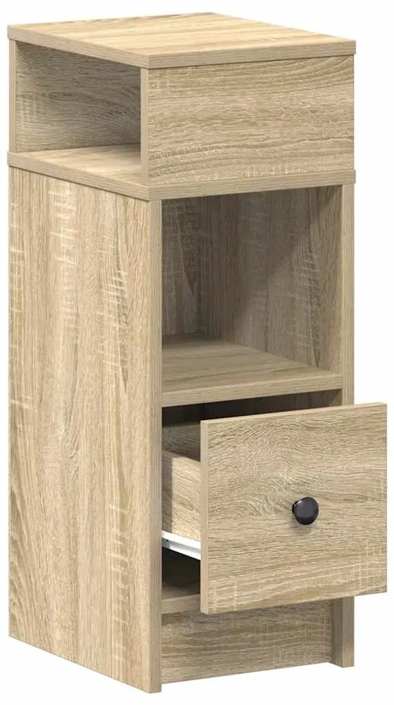 vidaXL Κομοδίνα 2 τεμάχια με συρτάρι Sonoma Δρυς 25x31x66 εκ.