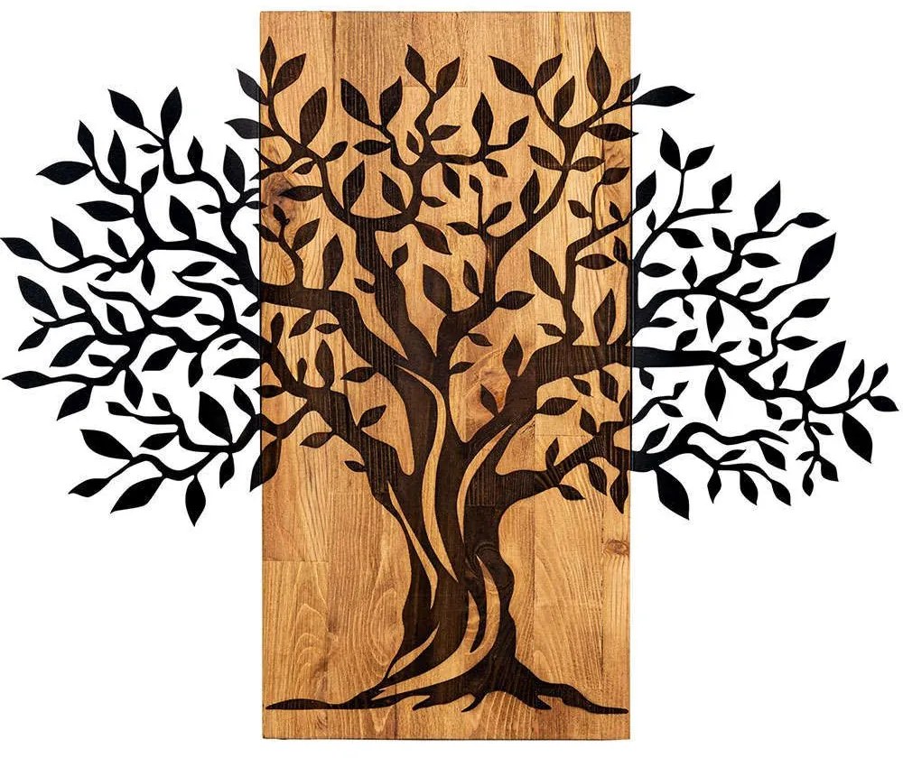 Διακοσμητικό Τοίχου Sogut 279ENZ1771 72x58cm Walnut-Black Wallity Metal,Wood