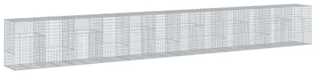 vidaXL Συρματοκιβώτιο με Κάλυμμα 1200x100x150 εκ. Γαλβανισμένο Χάλυβα