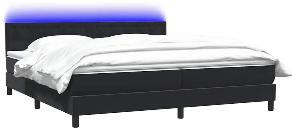 BOX SPRING ΚΡΕΒΑΤΙ ΜΕ ΣΤΡΩΜΑ ΜΑΥΡΟ 200X220 CM ΒΕΛΟΥΔΙΝΟ 3317333