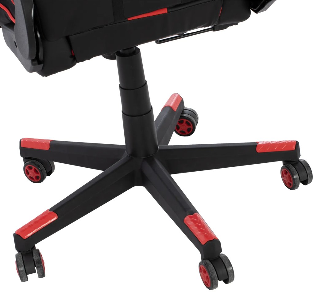 Καρέκλα Γραφείου Gaming Docks Μαύρο Κόκκινο Pu 67x70x130 Εκ.