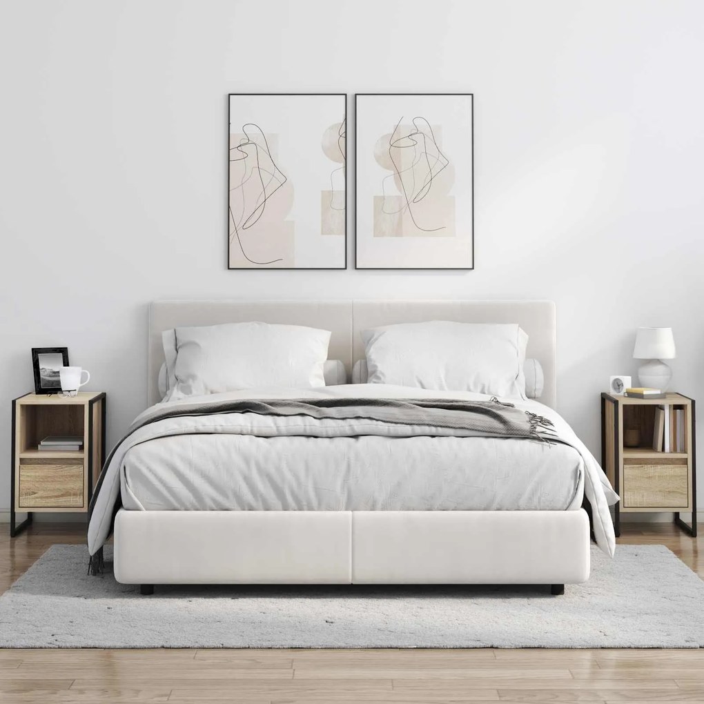 vidaXL Κομοδίνο 2 pcs Σονόμα 39,5 x 30 x 50 εκ Επεξεργασμένο ξύλο