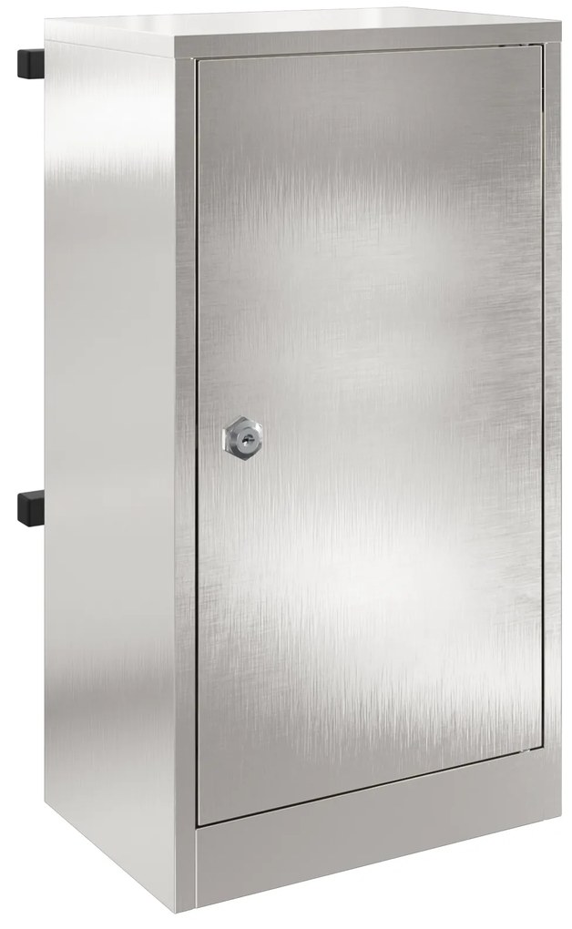 vidaXL γραμματοκιβώτιο Μαύρο 30 x 23 x 55 εκ. Ανοξείδωτο ατσάλι