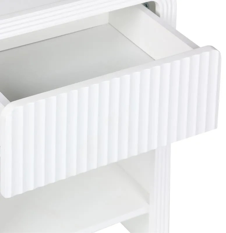 Κομοδίνο Zeplen MDF σε λευκή απόχρωση 40x30x53εκ 40x30x53 εκ.