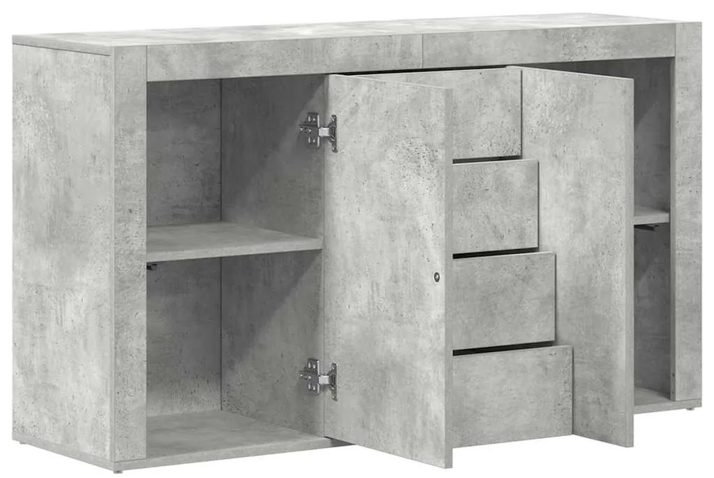 vidaXL Πλαϊνό γραφείο με συρτάρι Σκυρόδεμα Γκρι 120 x 36 x 69 εκ