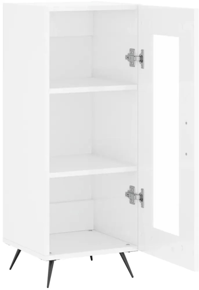 vidaXL Ντουλάπι Γυαλιστερό Λευκό 34,5x34x90 εκ. Επεξεργασμένο Ξύλο
