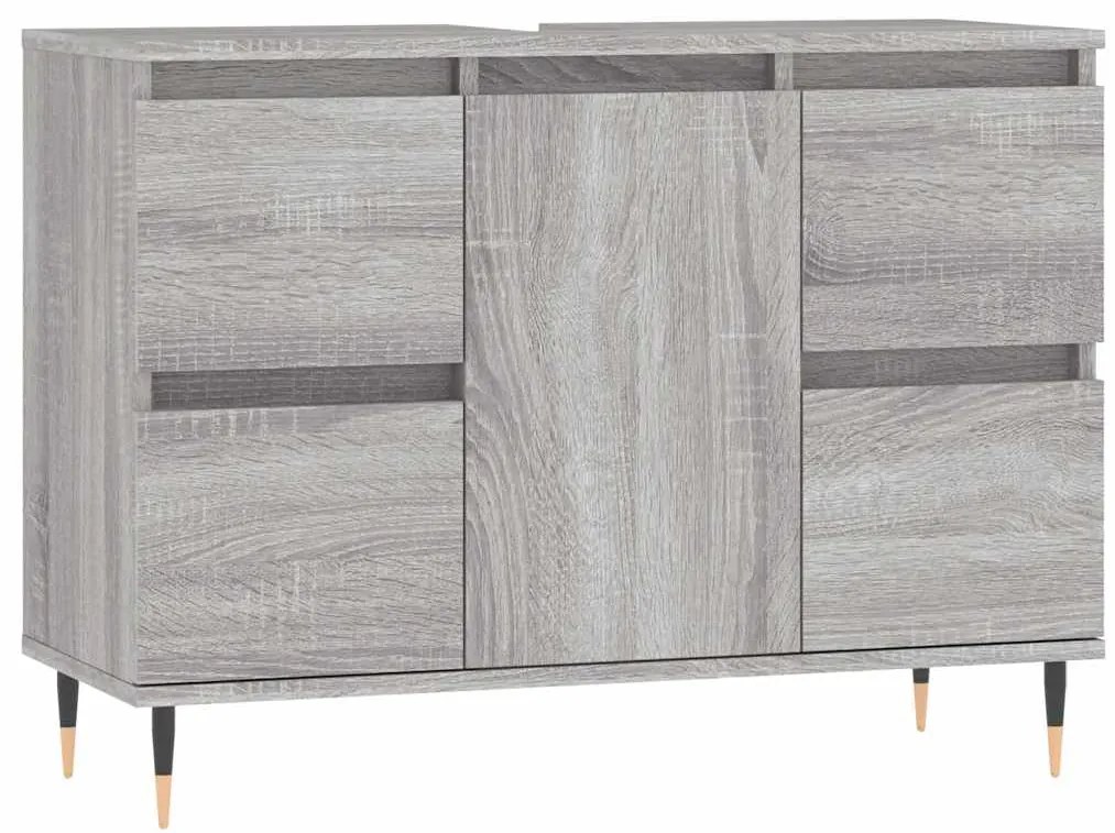 vidaXL Ντουλάπι Μπάνιου Γκρι Sonoma 80 x 33 x 60 εκ. από Επεξεργ. Ξύλο