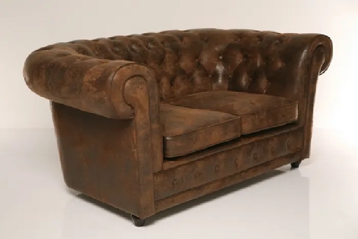 Καναπές Διθέσιος Oxford Vintage Eco Καφέ 160x92x76εκ - Καφέ