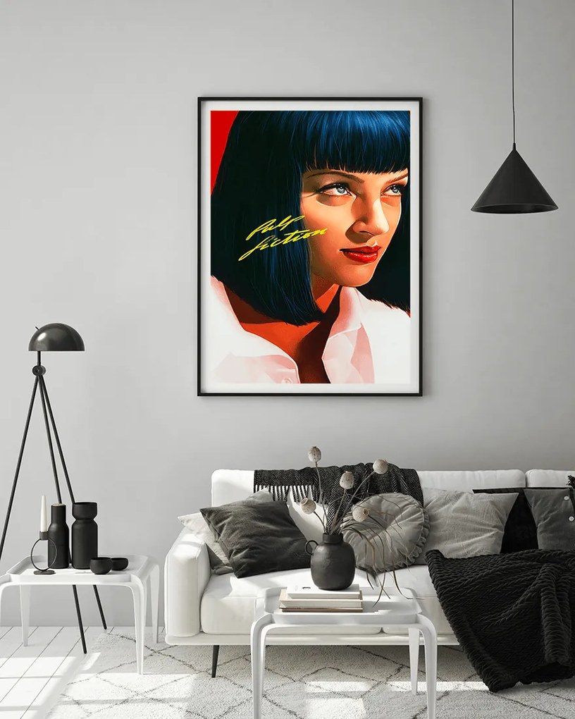 Πόστερ &amp;  Κάδρο Pulp Fiction - Mia Wallace MV006 40x50cm Μαύρο Ξύλινο Κάδρο (με πόστερ)