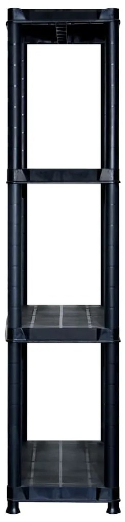 vidaXL Ραφιέρα Αποθήκευσης 4 Επιπέδων Μαύρη 244x30,5x130 εκ. Πλαστική