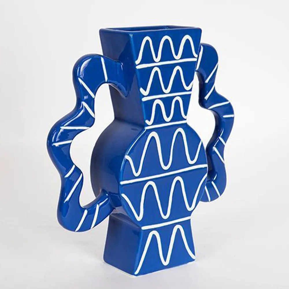 Βάζο Κεραμικό 752-20215 37,5x8x35,5cm Blue Estheti Home Ceramic