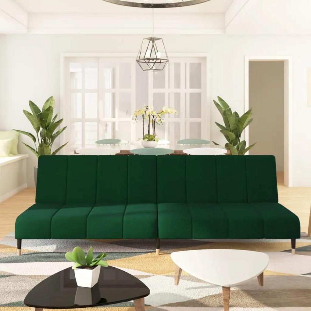 Καναπές Κρεβάτι Διθέσιος Σκούρο Πράσινο Βελούδινος