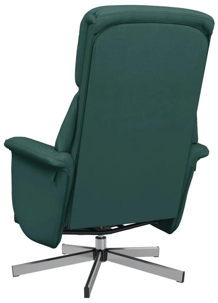 Πολυθρόνα Ανακλινόμενη με Υποπόδιο Σκούρο Πράσινο Υφασμάτινη - Πράσινο