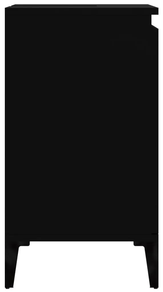 Ντουλάπι Νιπτήρα Μαύρο 58x33x60 εκ. Επεξεργασμένο Ξύλο - Μαύρο