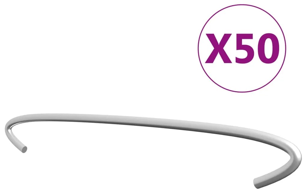 vidaXL Γάντζοι Συρματοκιβωτίου 50 τεμ. 40 εκ. από Γαλβανισμένο Ατσάλι