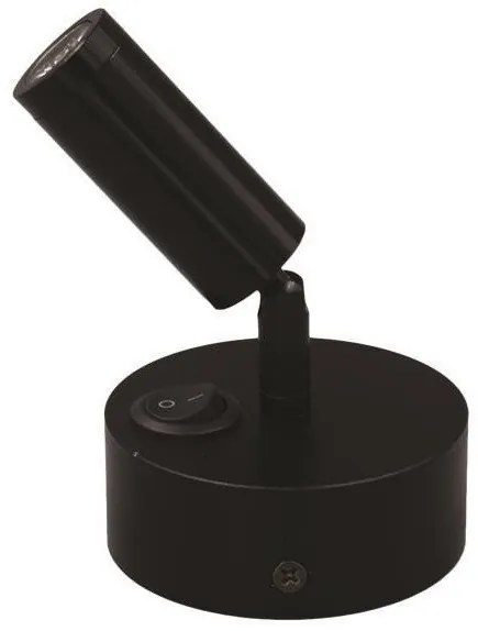 Φωτιστικό Σποτ Κινητό LED 3W 3000K Αλουμινίου ARISTON 1 Eurolamp-145-25211-Μαύρο 145-25211