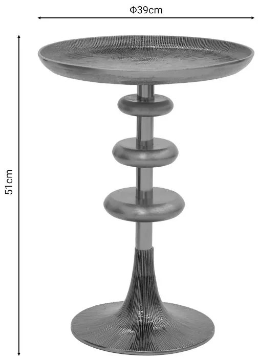 Βοηθητικό τραπέζι Trego Inart χρυσό-μαύρο μέταλλο Φ39x55εκ 39x39x55 εκ.