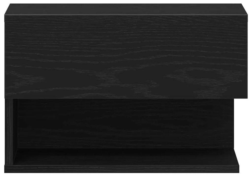 vidaXL Κομοδίνο 2 pcs Μαύρη Οξυά 46 x 30 x 30 εκ Επεξεργασμένο ξύλο