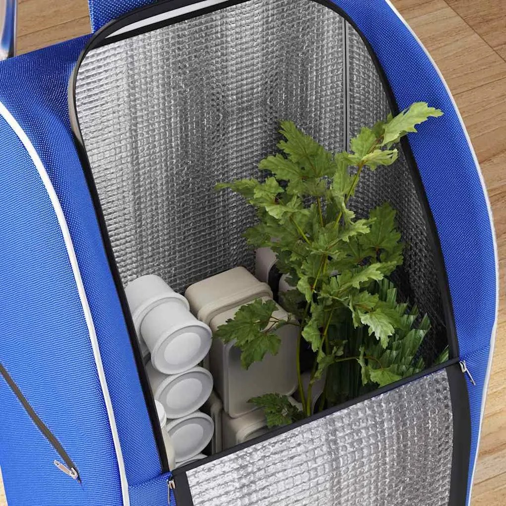 vidaXL Καρότσι Αγορών Μπλε 39.5 x 33 x 93 εκ Ύφασμα Oxford