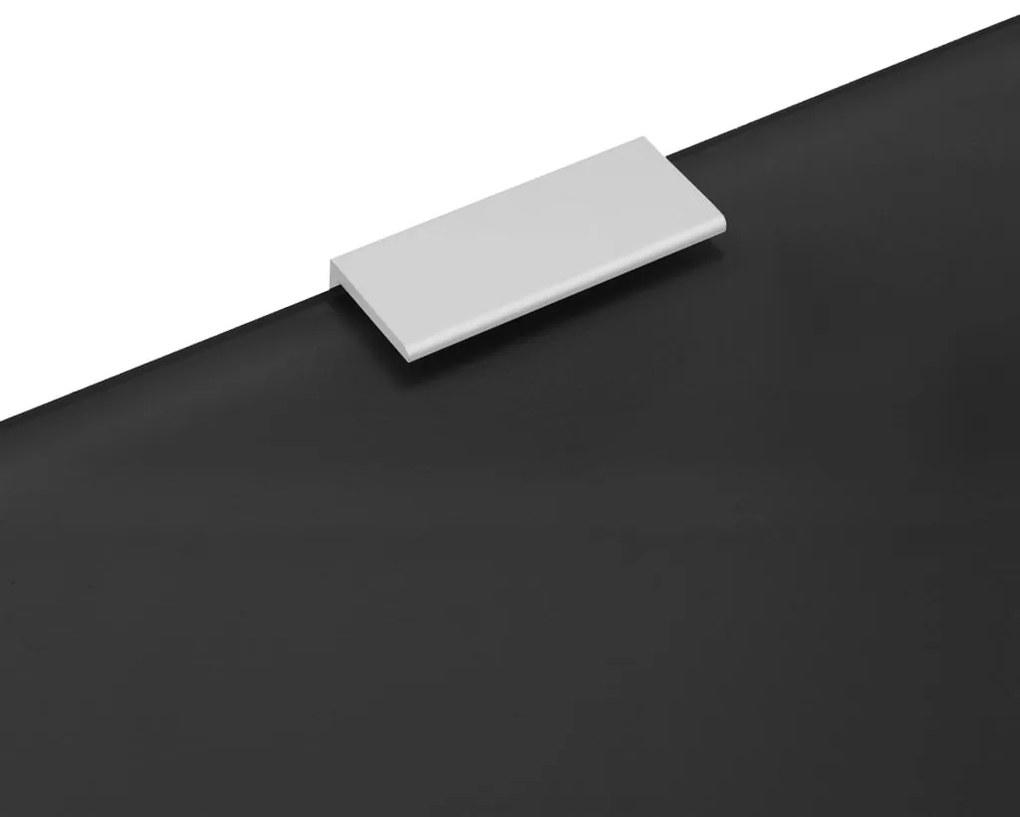 vidaXL Διαχωριστικό Ουρητηρίου Επιτοίχιο Μαύρο 90x40 εκ. Ψημένο Γυαλί