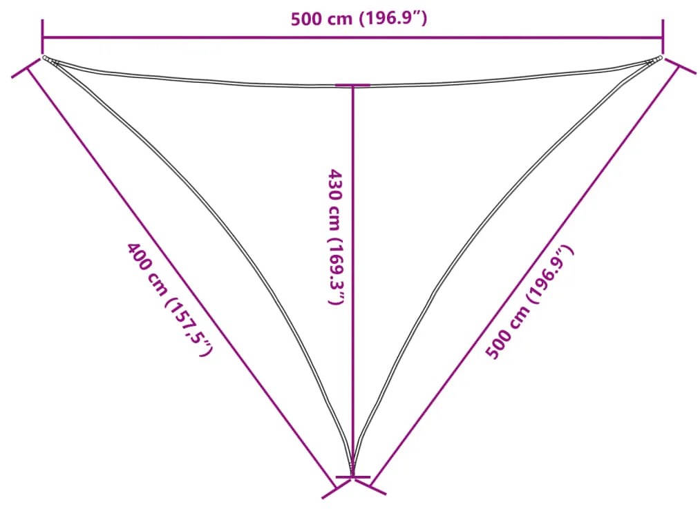 Πανί Σκίασης Τρίγωνο Λευκό 4 x 5 x 5 μ. από Ύφασμα Oxford - Λευκό