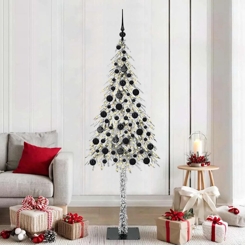 vidaXL Χριστουγεννιάτικο Δέντρο με 300 LED Λευκό 180 cm ΠΕ και Ατσάλι