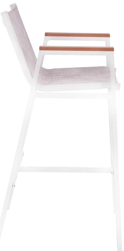 ΣΚΑΜΠΟ ΜΠΑΡ ΑΛΟΥΜΙΝΙΟΥ ΛΕΥΚΟ ΜΕ POLYWOOD 52 x 58 x 108 εκ. HM5790.01