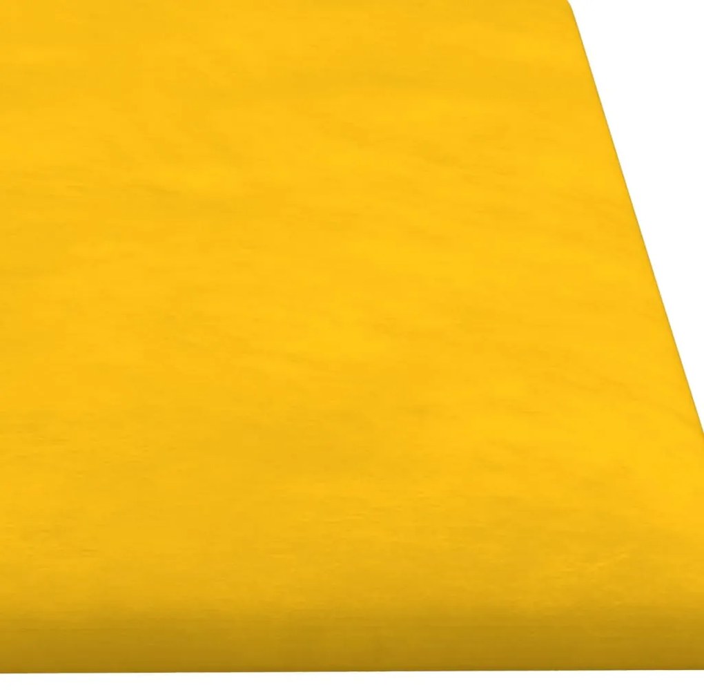 vidaXL Πάνελ Τοίχου 12 τεμ. Κίτρινα 60 x 15 εκ. 1,08 μ² Βελούδινα