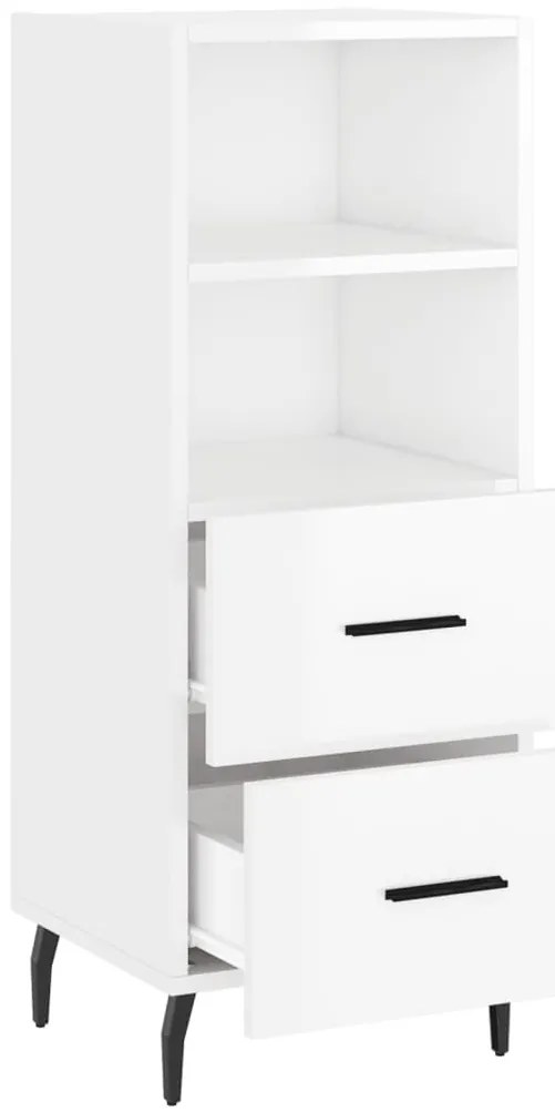 vidaXL Ντουλάπι Γυαλιστερό Λευκό 34,5x34x90 εκ. Επεξεργασμένο Ξύλο