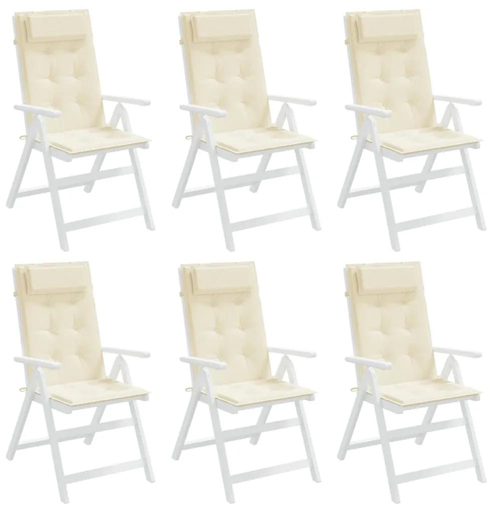 Μαξιλάρια Καρέκλας με Πλάτη 6 τεμ. Κρεμ από Ύφασμα Oxford - Κρεμ