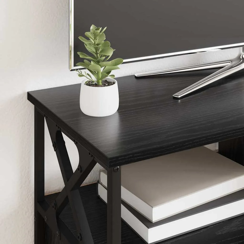 vidaXL Ντουλάπι TV με συρτάρι Μαύρη Οξυά 90 x 33 x 45 εκ