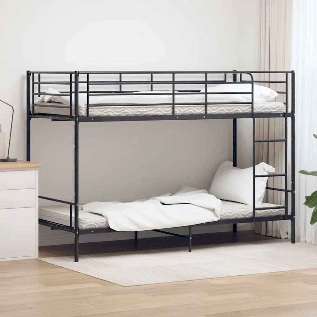 Κουκέτα Μαύρη 90 x 200 εκ. Μεταλλική